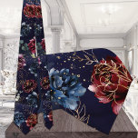 Burgundy Navy Floral Symphony Mariage Cravate<br><div class="desc">Cravates pour Tuxedo Royale par Leonbience. Une symphonie de flores d'aquarelle en bleu marine profond et bordeaux avec des feuilles d'or et des éclaboussures d'or font la cravate parfaite pour un mariage bordeaux de marine luxueux.</div>