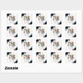 Burgundy & Navy  Memorial Funeral Square Sticker (Feuille)