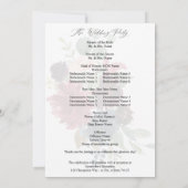 Burgundy & Navy Pink Blush Floral Wedding Programm Kaart (Achterkant)