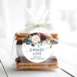 Burgundy Navy S'More Love - Stickers Favoriser<br><div class="desc">Utilisez ces stickers d'amour s'more sur de savoureux paquets de faveurs s'more ! Facile à modifier le nom et l'événement. Idéal pour baby showers,  douches nuptiales et mariages ! Voir toute la collection de la marine bourguignonne pour plus d'articles correspondants !</div>