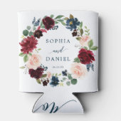 Burgundy Navy Trouwfavoriet Blikje Koeler (Achterkant)