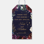 Burgundy Navy Wedding Favor Gift Label Cadeaulabel (Achterkant)