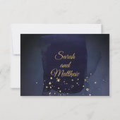 Burgundy Navy Wedding No Meal Choice RSVP (Achterkant)