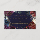 Burgundy Navy Wedding Online RSVP-kaart Visitekaartje (Voorkant)
