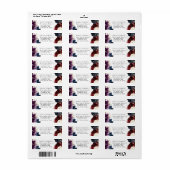 Burgundy Navy Wedding Return Label (Full Sheet)