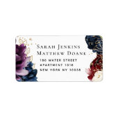 Burgundy Navy Wedding RSVP Envelope Label (Voorkant)