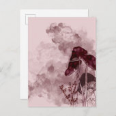 Burgundy Neon Paddenstoelen  Uitnodiging Briefkaart (Voorkant / Achterkant)