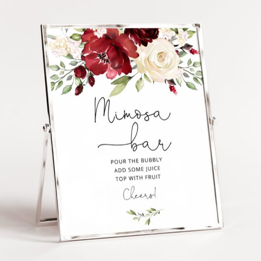 Burgundy nuptiale Mimosa bar Poster