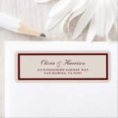 Burgundy Old Money Wedding Return Address Label (Insitu)