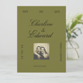 Burgundy & Olive Vintage Save the Date (Staand voorkant)