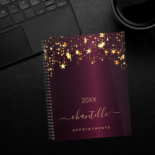 Burgundy or étoiles nom élégant 2026