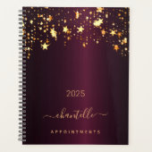 Burgundy or étoiles nom script glamour 2025 (Devant)