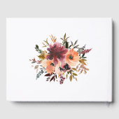 Burgundy Orange Floral Mariage Livre d'or (Verso)