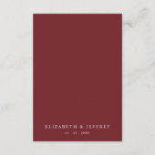 Burgundy Oranje Bloemrijke Herfst Bruiloft Informatiekaartje (Achterkant)