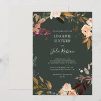 Burgundy Oranje Floral | Green Lingerie Shower