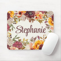 Burgundy Oranje Waterverf Herfst Autumn Floral Nam