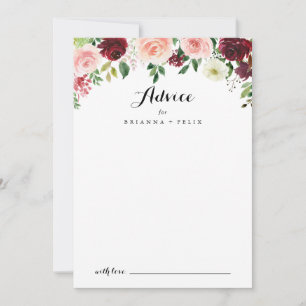 Burgundy Paarse Spring Floral Calligraphy Wedding Advieskaart