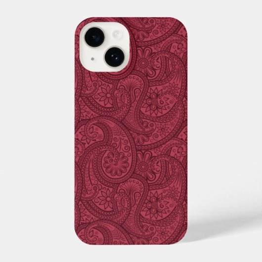 Burgundy Paisley iPhone Hoesje (Achterkant)