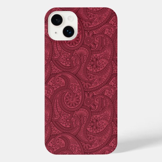 Burgundy Paisley iPhone Hoesje (Achterkant)
