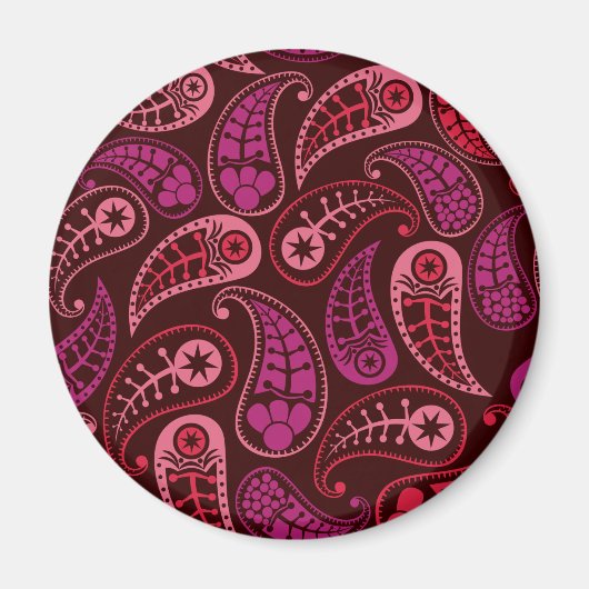Burgundy Paisley Magnet (Devant)