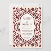 Burgundy Papel Picado Mexican Wedding Invitation (Devant)
