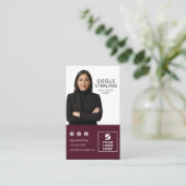 Burgundy Photo Logo Real Estate Agent Visitekaartje (Staand voorkant)