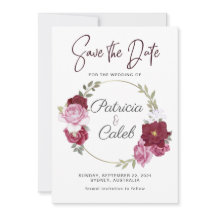 Burgundy Pink Blush Red Roses Lijst Save the Date