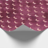 Burgundy Pink Butterflies Cadeaupapier (Hoek)