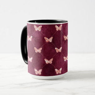 Burgundy Pink Butterflies Mok