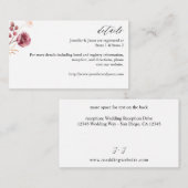 Burgundy & Pink Floral - Kaart 8B (Voorkant / Achterkant)