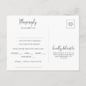 Burgundy Pink Floral Menu Choice Rsvp Briefkaart (Achterkant)