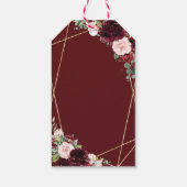 Burgundy Pink Floral Quinceanera Favor Cadeaulabel (Achterkant)