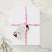 Burgundy Pink Floral Quinceanera Favor Cadeaulabel (Met Touw)
