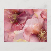Burgundy Pink Flowers Briefkaart (Voorkant)