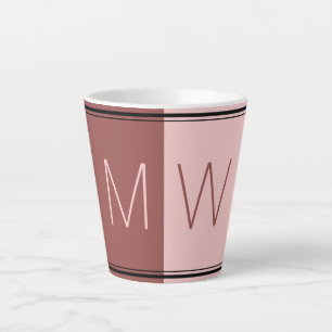Burgundy Pink   Modern   MOTIVATIE   MONOGRAM Latte Mok