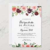 Burgundy Pink Paars Spring Spaans Vrijgezellenfees Kaart (Voorkant)