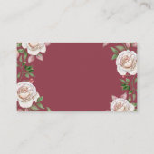 Burgundy Pink Pays Rose Mariage Cartes de Place (Dos)