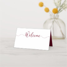 Burgundy Place Cards for Wedding Tables