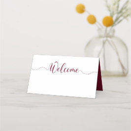 Burgundy Place Cards for Wedding Tables