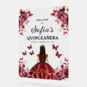 Burgundy Princess Quinceañera Bienvenue (Angle)