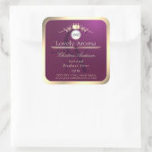 Burgundy Product Label Gold Border Logo Monogram (Tas)