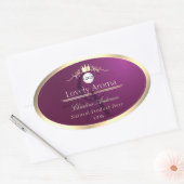 Burgundy Product Label Gold Border Logo Monogram (Envelop)