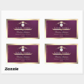 Burgundy Product Label Gold Border Logo Monogram (Vel)