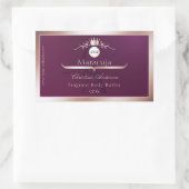 Burgundy Product Label Rose Gold Frame Monogram (Tas)