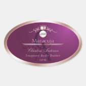 Burgundy Product Label Rose Gold Frame Monogram (Voorkant)