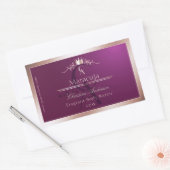 Burgundy Product Label Rose Gold Frame Monogram (Envelop)