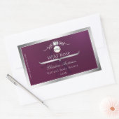 Burgundy Product Label Silver Frame Logo Monogram (Envelop)