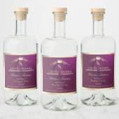 Burgundy Product Label with Gold Border Monogram Likeurfles Etiket (Flessen)