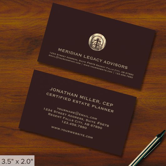 Burgundy Professional Luxury Logo Carte de visite