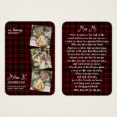 Burgundy Pset Funeral Photo Memorial Prayer Kaart (Voorkant /achterkant)